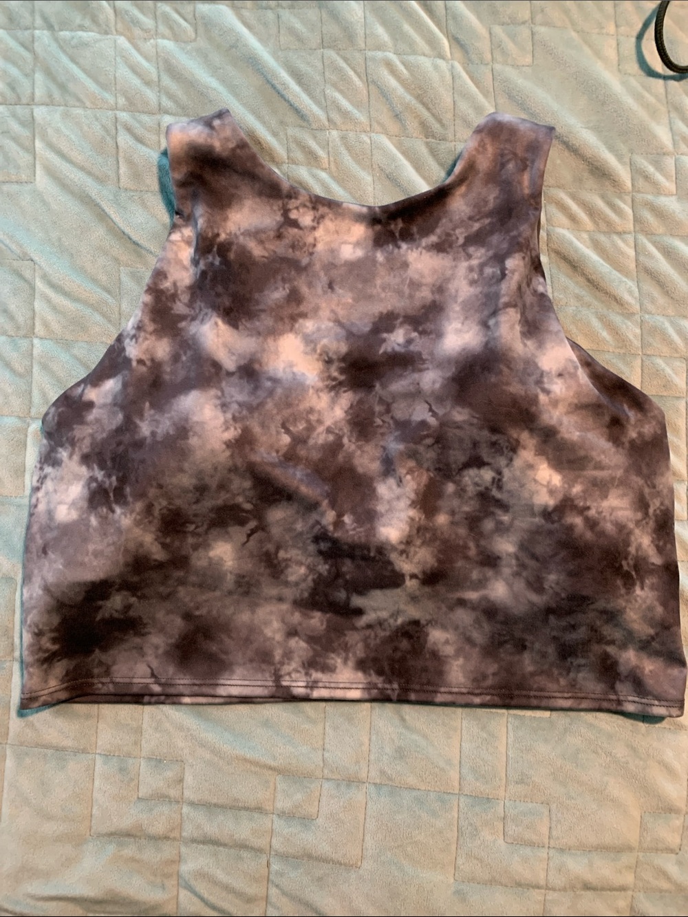 Athleta Black and White Tie-Dye Crop Tank